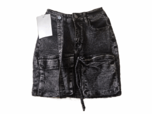 Washed Denim Utility Skirt