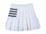 Striped Pleated White Skirt